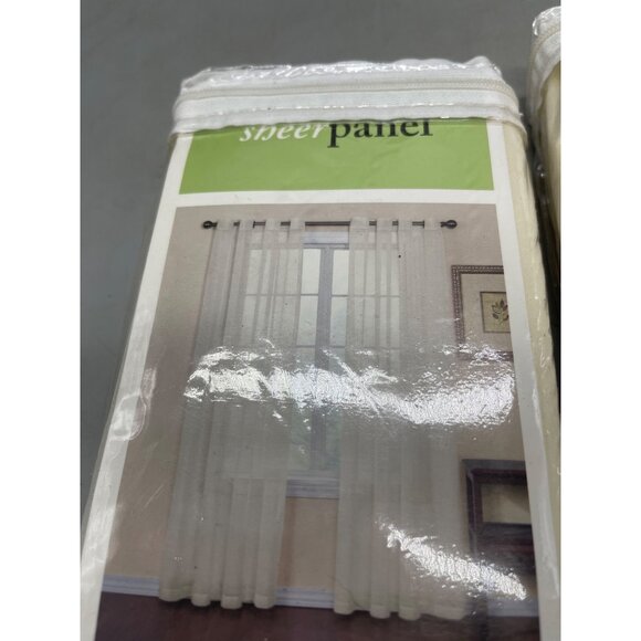 Ellery sheer panel victoria ivory set of 2 ring 59" width 84" length READ NEW - Picture 6 of 6